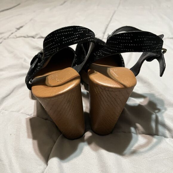 Universal Thread Womens Size 11 Marcia Clogged Heel Jet Black Sparkle Clogs - Picture 4 of 9